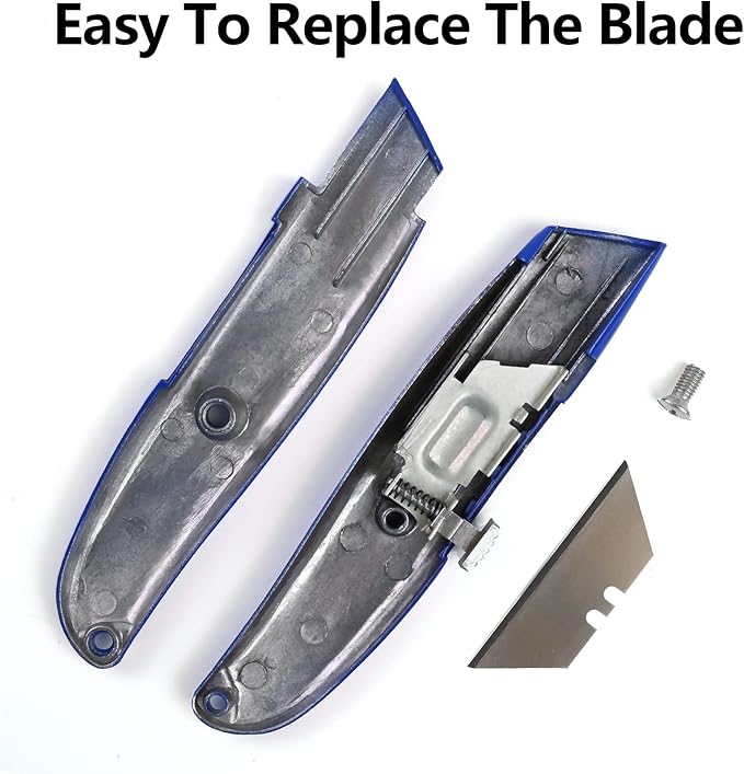 DIYSELF 2Pack Utility Knife Box Cutter Retractable Blade Heavy Duty PVC Pipe Cutter (Blue)