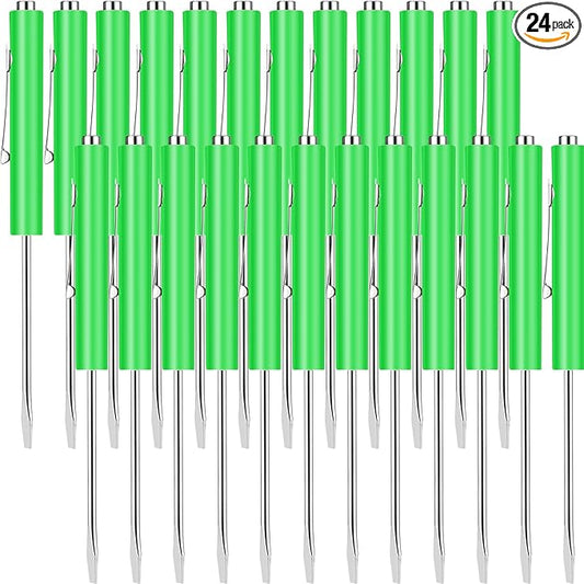 24 Pieces Pocket Screwdriver Mini Tops And magnetic pocket screwdriver with A Single Blade Head for Mechanical, Electrician (Green)