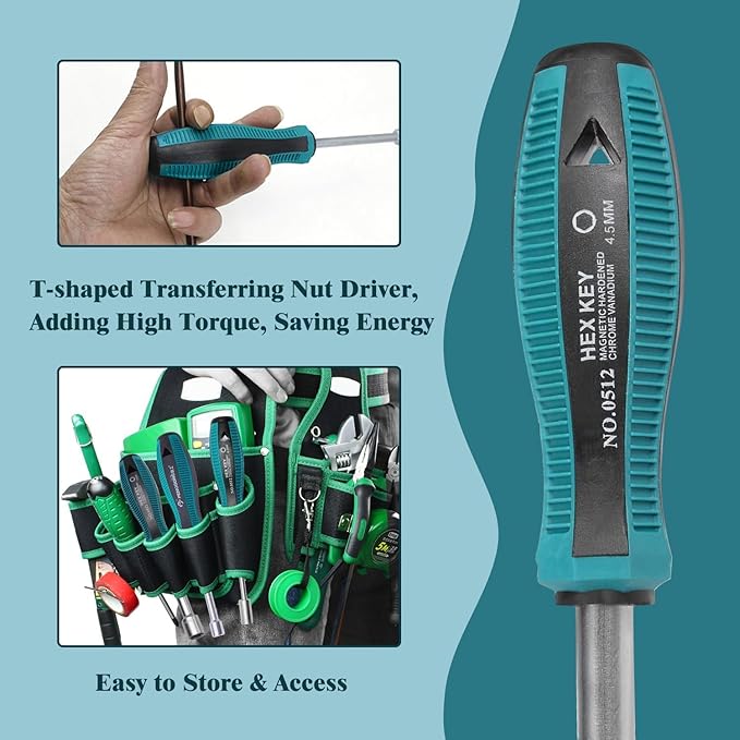 Utoolmart 4.5mm Tip Hex Nut Driver, Socket Wrench Screwdriver with 75mm Cr-V Steel Round Shaft, Non-Magnetic