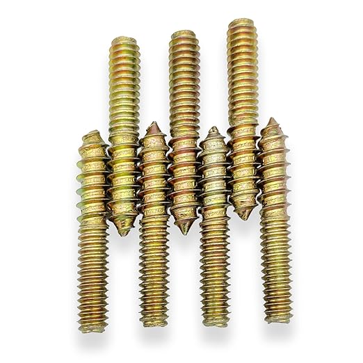 12 Pack 1/4-20 x 1-1/2 Inch Hanger Bolts 1/4-20" Double Headed Bolts 1/4 Wood Dowel Screw Self-Tapping Screw Hanger Bolts for Furniture Double Head Threaded Rods Bolt 37mm Length