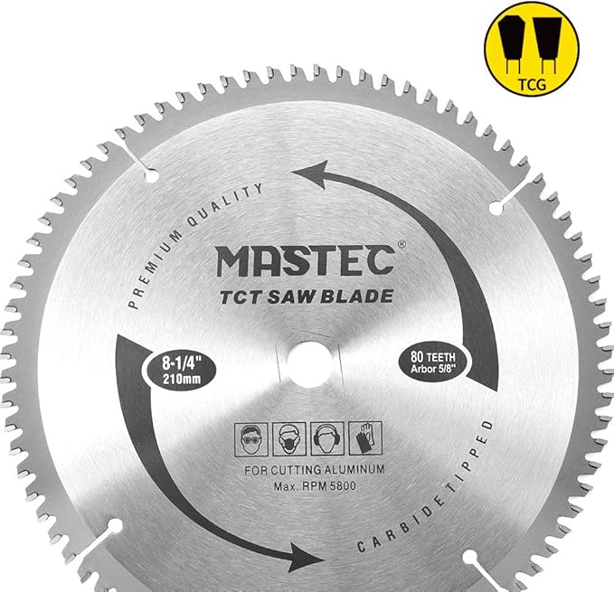 8-1/4 Inch 80 Tooth TCG for Aluminum and Non Ferrous Metals Cutting with 5/8-Inch DMK Arbor