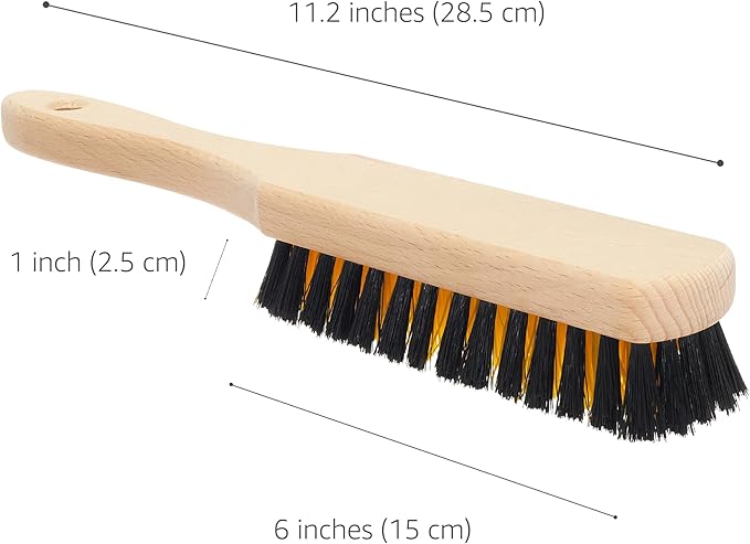 Carpet Cleaning Brush, Scrub Brush with Handle for Floor Mats, Rug Brush, Heavy Duty Carpet Cleaner Brush, Nylon Upholstery Brush for Indoor and Outdoor, Stiff Bristle Car Carpet Brush, Yellow