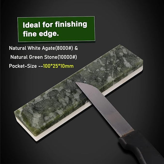 Sharpening stone,Combination Portable 8000# /10000# Natural Whetstone, Fine Grinding and Polishing Sharpening Agate Stone