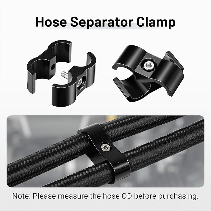 EVIL ENERGY Hose Separator Clamp,Fuel Line Mounting Clamp Aluminum Black (6, AN4)