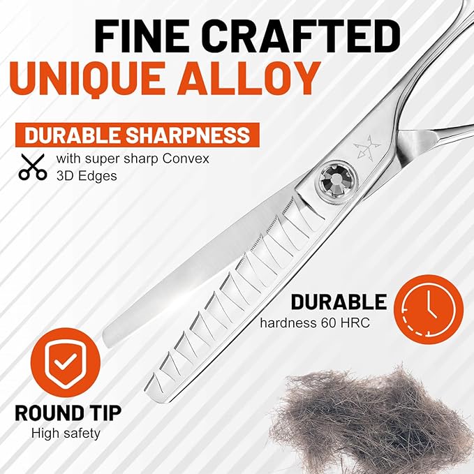 High-end Professional Hair Cut Thinning Scissors Hair Cutting Teeth Shears Barber Hairdressing Texturizing Scissor Extremely Very Sharp 6 Inch Stainless Steel Alloy For Men Women Salon& Home