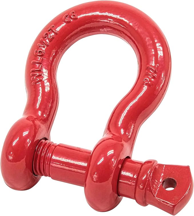 Mytee Products 7/8" Anchor Shackle Forged Carbon Steel w/Alloy Screw Pin WLL # 6.50 Tons (13,000 lbs)|Double Rust Protection Heavy Duty D Ring Shackle for Towing, Rigging & Vehicle Recovery (2 Pack)