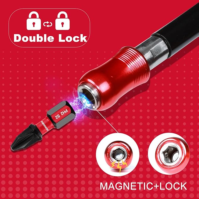 12Inches Flexible Drill Bit Extension Screwdriver Bit Holders, 1PACK Flex Shaft Extension Socket Bit Holder Hex Shank Quick-Change Drill Bit Guide