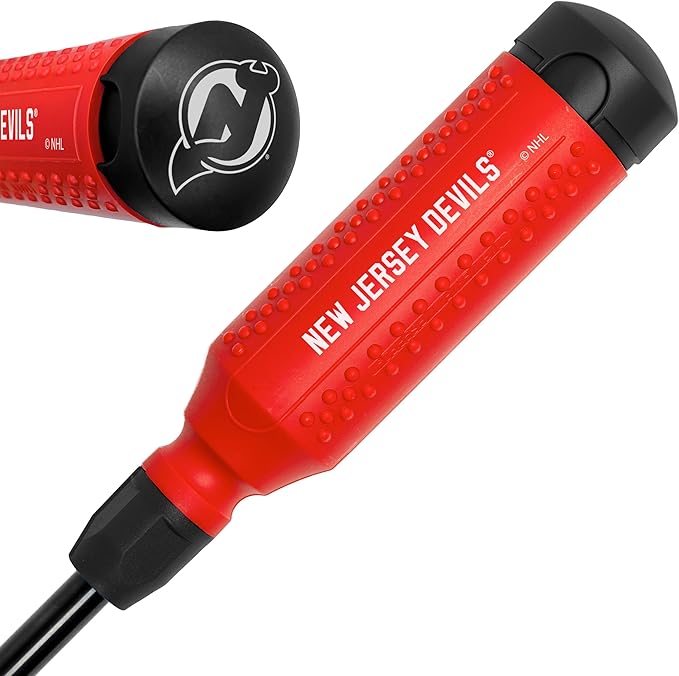 MEGAPRO짰 NHL짰 Team Edition Multi-bit Screwdriver | Officially Licensed NHL짰 Gear | Durable, Ergonomic, Pro-Grade Screwdriver (New Jersey Devils짰)