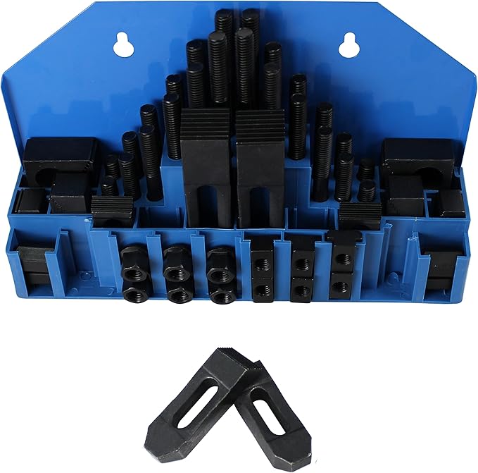 HFS (R) 58pc Hold Down Clamp Clamping Set Kit Bridgeport Mill (7/16" Slot 3/8" Stud)