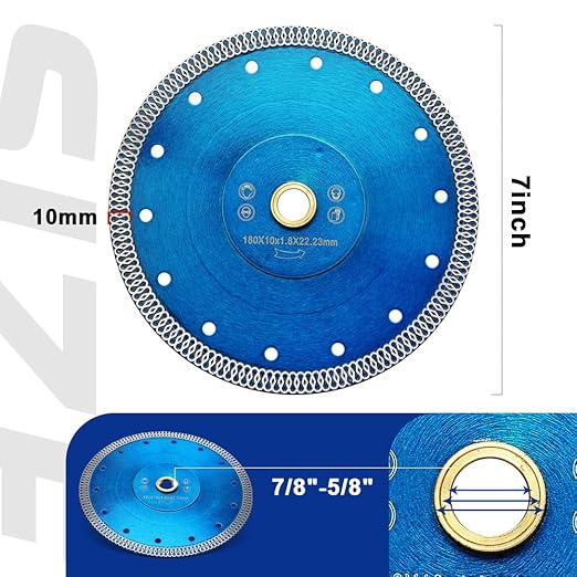 YIJING Tile Blade 7" Super Thin Diamond Porcelain Cutting Blade for Granite Marble Ceramic Tile