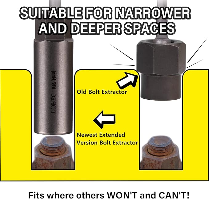 Topec 5-Piece Spiral Type Deep Extractor Set, Spark Plug Easy-out Set, for Removing Deeply trapped and Broken Bolts, Studs, Fittings, Threaded Pipes and Pins