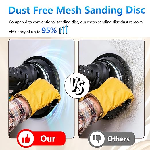 9 Inch Premium Ceramic Mesh Sanding Disc 120 Grit, 25 Pack Round Hook and Loop Mesh Anti-Clogging Drywall Sandpaper Disc Dust Free for Drywall Sander