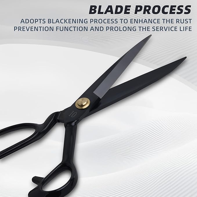 Fabric Scissors, 3 Pcs Forged Stainless Steel Sewing Scissors All Purpose Heavy Duty with Tempered Blades, Adjustable Joint Nut and Comfort Handle, Includes Measuring Tapes, 3 Sizes