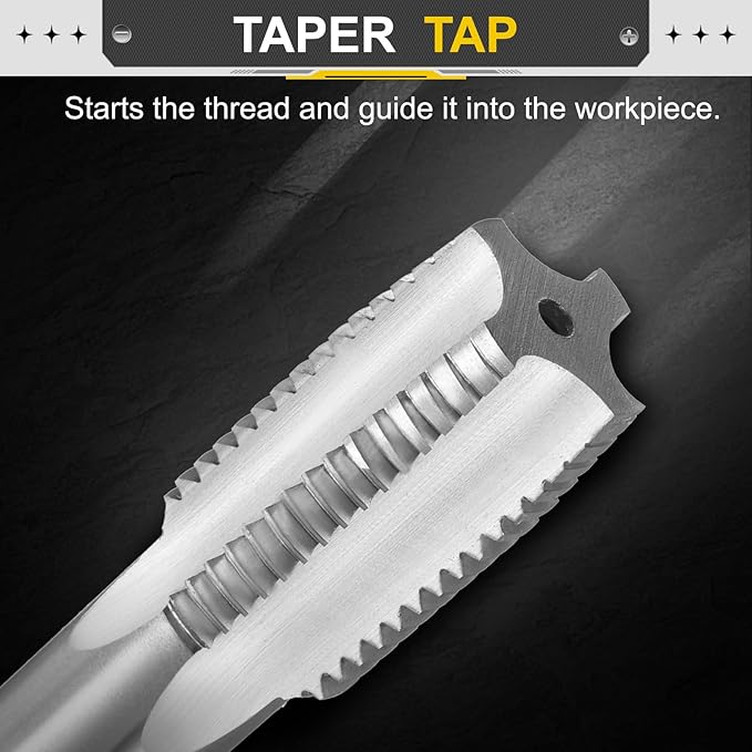uxcell Hand Taper Tap M27 x 3 Metric Thread Taper Style Taps Straight Flute Screw Tapping Threading Tool High Speed Steel HSS6542