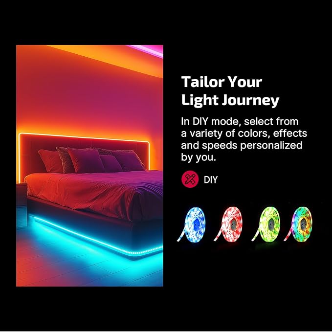 OLIGHT Ostrip 16.4ft RGB LED Strip Light, Smart App Control, Music Sync, DIY Color Modes, for Bedroom, Gaming, TV, Home Decor