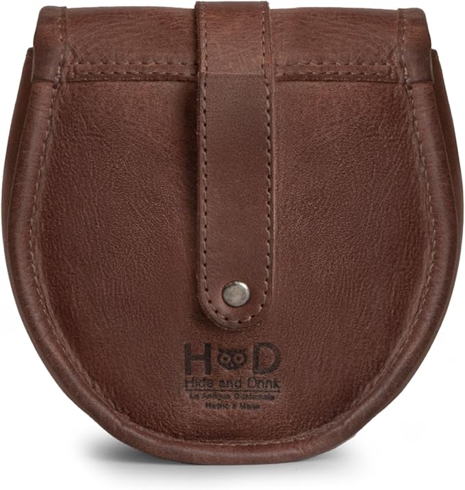 Hide & Drink, Bushcraft Leather Pouch Handmade from Full Grain Leather - Waist Holster Bag, Conveniently Attaches to Belt - Accessory for Storing Tools and Equipment for DIY Projects - Bourbon Brown