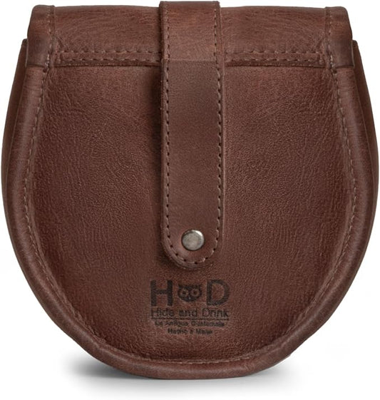 Hide & Drink, Bushcraft Leather Pouch Handmade from Full Grain Leather - Waist Holster Bag, Conveniently Attaches to Belt - Accessory for Storing Tools and Equipment for DIY Projects - Bourbon Brown