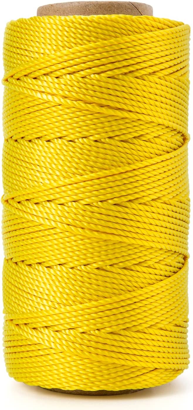 HONGDA Twisted Nylon String, #18 x 270FT Mason Line String, Nylon Twine for Masonry Job, Trot Line, Decoy Line, Net Making and Mending, Workshop, Crafts, Gardening