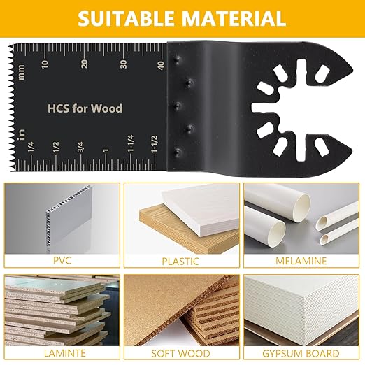 100Pcs Oscillating Saw Blades, Universal Oscillating Tool Blades, Multi Tool Blades Kits for Wood Plastics Metal,Quick Release Blades for Dewalt Ryobi Bosch Milwaukee
