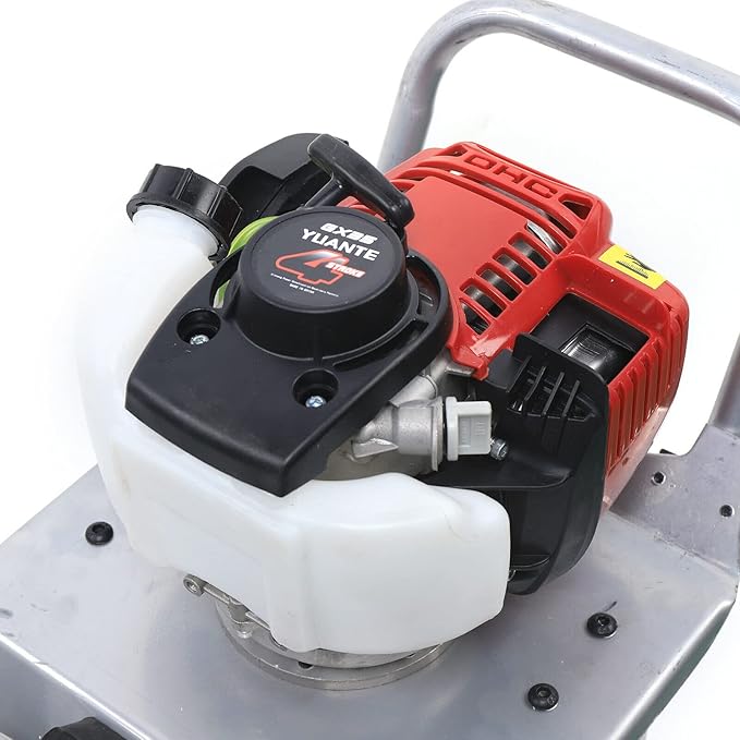 Eapmic Concrete Vibrating Screed Engine, 4-Stroke 1.2HP 35.8CC Gasoline Concrete Vibrating Leveling Machine Aluminum Frame Cement Concrete Surface Finishing Machine Without Leveling Board
