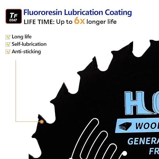 10-Pack 5-1/2 Inch 24-Tooth 20mm Arbor Woodworking Circular Saw Blade,Framing/General Purpose Wood Cutting Saw Blade,with Non-Stick Coating - TF, 5-1/2" 24T 20mm