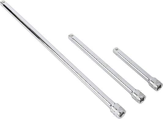 ARES 41010-3-Piece 1/2-Inch Drive Socket Extension Set - Includes 6-Inch, 10-Inch, and 18-Inch Extensions - Premium Chrome Vanadium Steel with Mirror Finish