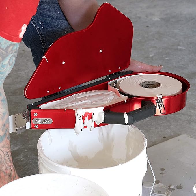 LEVEL5 Semi-Automatic Tool Set | Pro-Grade | Banjo Taping Tool, Compound Tube, 10/12" Flat Boxes, Corner Roller, 3.5" Flusher and Handles | Sheetrock Gyprock Wallboard | 4-650