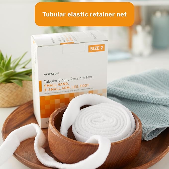 McKesson Tubular Elastic Retainer Net Dressing, Non-Sterile, Hand, Arm, Leg, Foot, Size 2, 7 1/2 in x 25 yd, 1 Count, 1 Pack