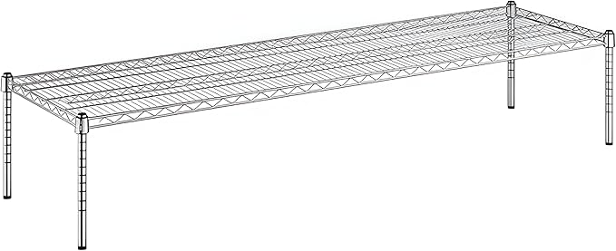21" x 72" x 14" Chrome Wire Storage Shelf, Dunnage Rack, Commercial 1 Tier Small Shelf