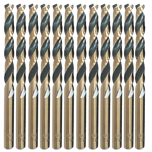 12PCS, 1/8" Black and Gold Drill Bit Set