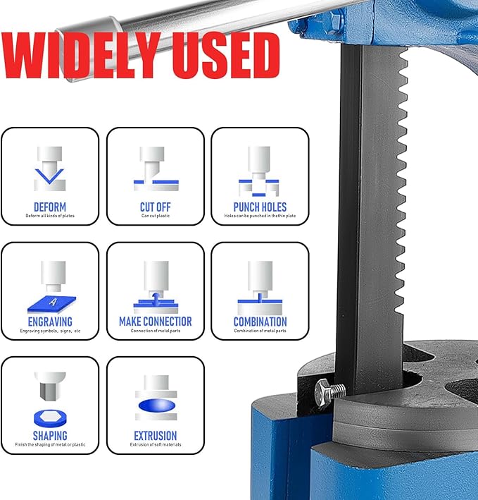 Arbor presses, 1 Ton Manual Arbor Press, 5.5 Inch Max Height, Manual Press is Suitable for Punching, Bending, Stretching and Forming Tasks in Workshops and Garages (1T blue)