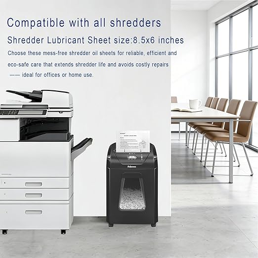 Paper Shredder Lubricant Sheets with Shredder Oil for Blades Sharpening, Reduce Jam(12PACK)