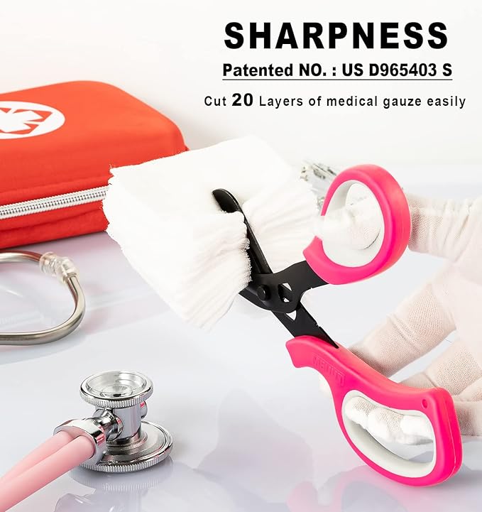 MEUUT 2 Pack Medical Scissors Trauma Shears -8 inch Patented Bandage Scissor Heavy Duty Surgical Grade EMT Scissors for EMT Workers Doctors Nurses