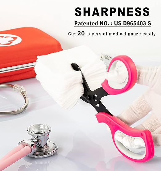 MEUUT 2 Pack Medical Scissors Trauma Shears -8 inch Patented Bandage Scissor Heavy Duty Surgical Grade EMT Scissors for EMT Workers Doctors Nurses