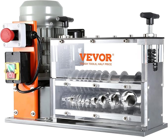 VEVOR Electric Wire Stripping Machine, 0.06''-1.57'' Automatic Wire Stripper Machine, 750 W, 98 ft/min Wire Stripper with Visible Stripping Depth Reference, 10 Channels Electric Wire Strip Machine