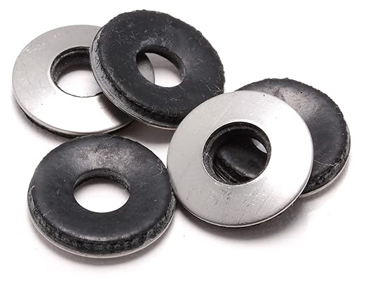 Bolt Dropper 5/16" x 3/4" Stainless Steel EPDM Bonded Sealing Washers (100 Pack), 1" OD Neoprene Backed Corrosion Resistant Load Distribution Water Tight Seal by Bolt Dropper