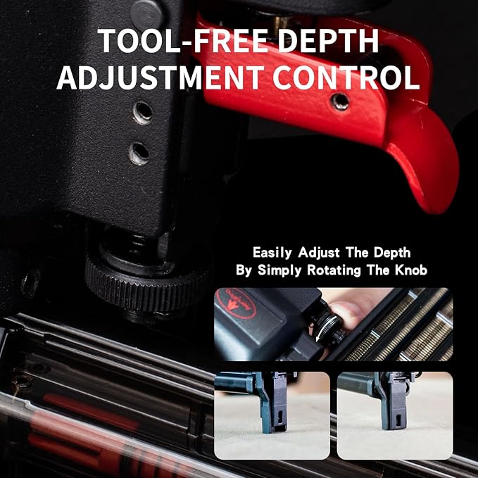 AEROPRO Tools Pneumatic Brad Nailer, 18 Gauge 2 in 1 Air Brad Nail Gun and Staple Gun with 1000pcs Nails for Upholstery, DIY Project, Woodworking