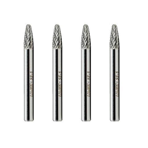 SF-1 Tree Shape Tungsten Carbide Rotary Burr, Double Cut Solid Carbide Rotary Burr Set 1/4" Shank,4pcs for Die Grinder Drill,Metal Carving, Polishing,Engraving,Drilling by LU&MN