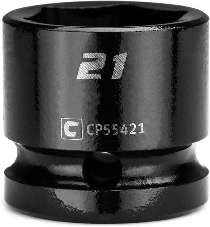Capri Tools 21 mm Stubby Impact Socket, 1/2 in. Drive, 6-Point, Metric (CP55421)