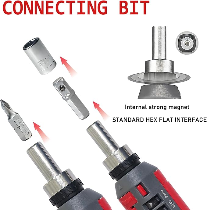 Magnetic Ratcheting Screwdriver Set, 48-Tooth Ratcheting Screwdriver Set with Multipurpose Handle Holding Up To 47 Bits with Phillips Slotted Hex Torx Bits, for Small Spaces for Small Spaces