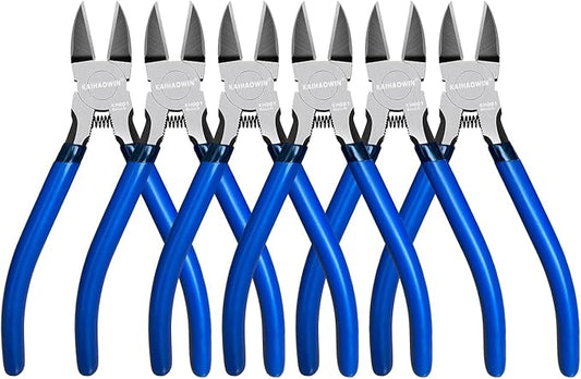 Wire Cutters 6 Pack, KAIHAOWIN 6 inch Dikes Small Wire Cutters Flush Cutters Wire Snips Clippers Diagonal Cutters Side Cutters Cutting Pliers for Crafting
