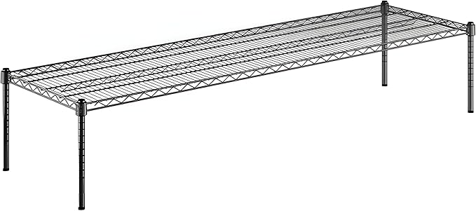 21" x 72" x 14" Black Epoxy Wire Storage Shelf, Dunnage Rack, Commercial 1 Tier Small Shelf