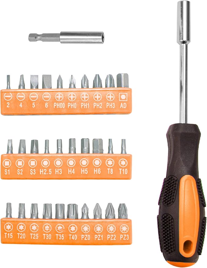 CARTMAN 126-Piece Home Tool Set Kit, Basic Household Hand Tools with Storage Case Orange