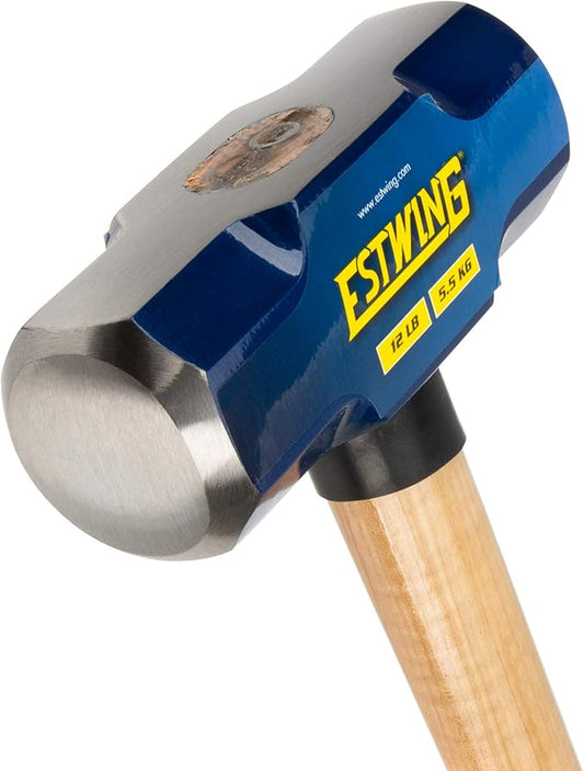 Estwing 12-Pound Hard Face Sledge Hammer - 36-Inch Hickory Handle, Ergonomic Grip, Durable Construction for Demolition & Stake Driving