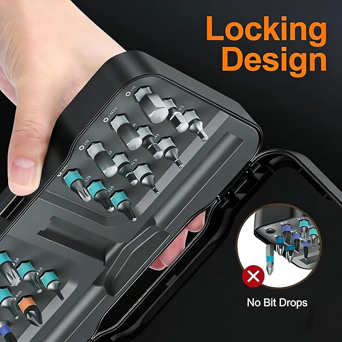 24 in 1 Magnetic Screwdriver Set, Multi Bit Magnetic Drive Set with Detachable Ratchet Handle, Mini Screwdriver Set, Portable Precision Repair Tool Kit for DIY, Electronics, Watch & Home Repair