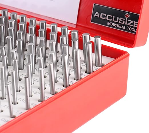 Accusize Industrial Tools 0.061'' to 0.250'' Minus Class Zz Pin Gauge Set, 2'' Overall Length, 190 Pcs/Set, M1(-)