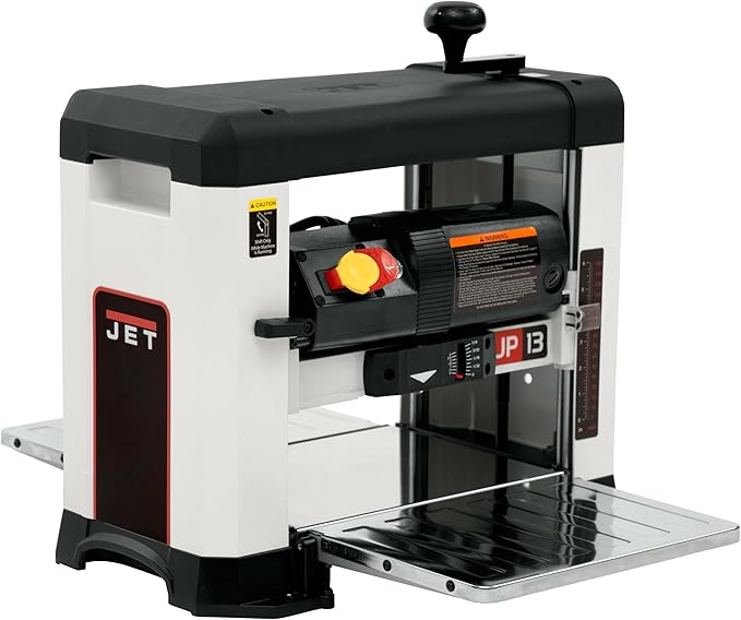 JET 13-Inch Benchtop Thickness Planer for Woodworking, Helical Style Cutterhead with 2-Speed (18 FPM / 26 FPM) Feed Rate, 2 HP, 120V 1Ph (JWP-13BT)