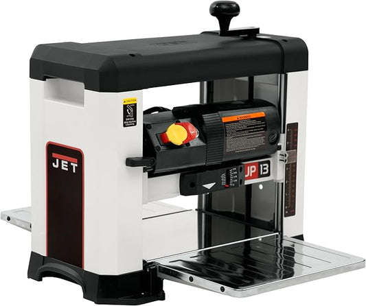 JET 13-Inch Benchtop Thickness Planer for Woodworking, Helical Style Cutterhead with 2-Speed (18 FPM / 26 FPM) Feed Rate, 2 HP, 120V 1Ph (JWP-13BT)