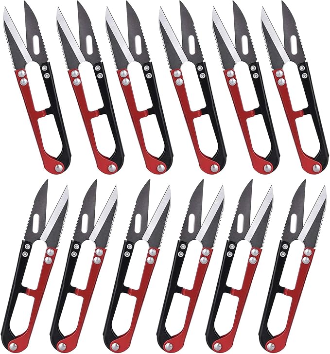 ESHATO 12 Pack Yarn Thread Craft Scissors Cutters for Sewing, 4.3 Inch Mini Small Snips Trimming Nipper for Office Home School Stitch DIY Supplies