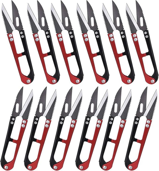 ESHATO 12 Pack Yarn Thread Craft Scissors Cutters for Sewing, 4.3 Inch Mini Small Snips Trimming Nipper for Office Home School Stitch DIY Supplies